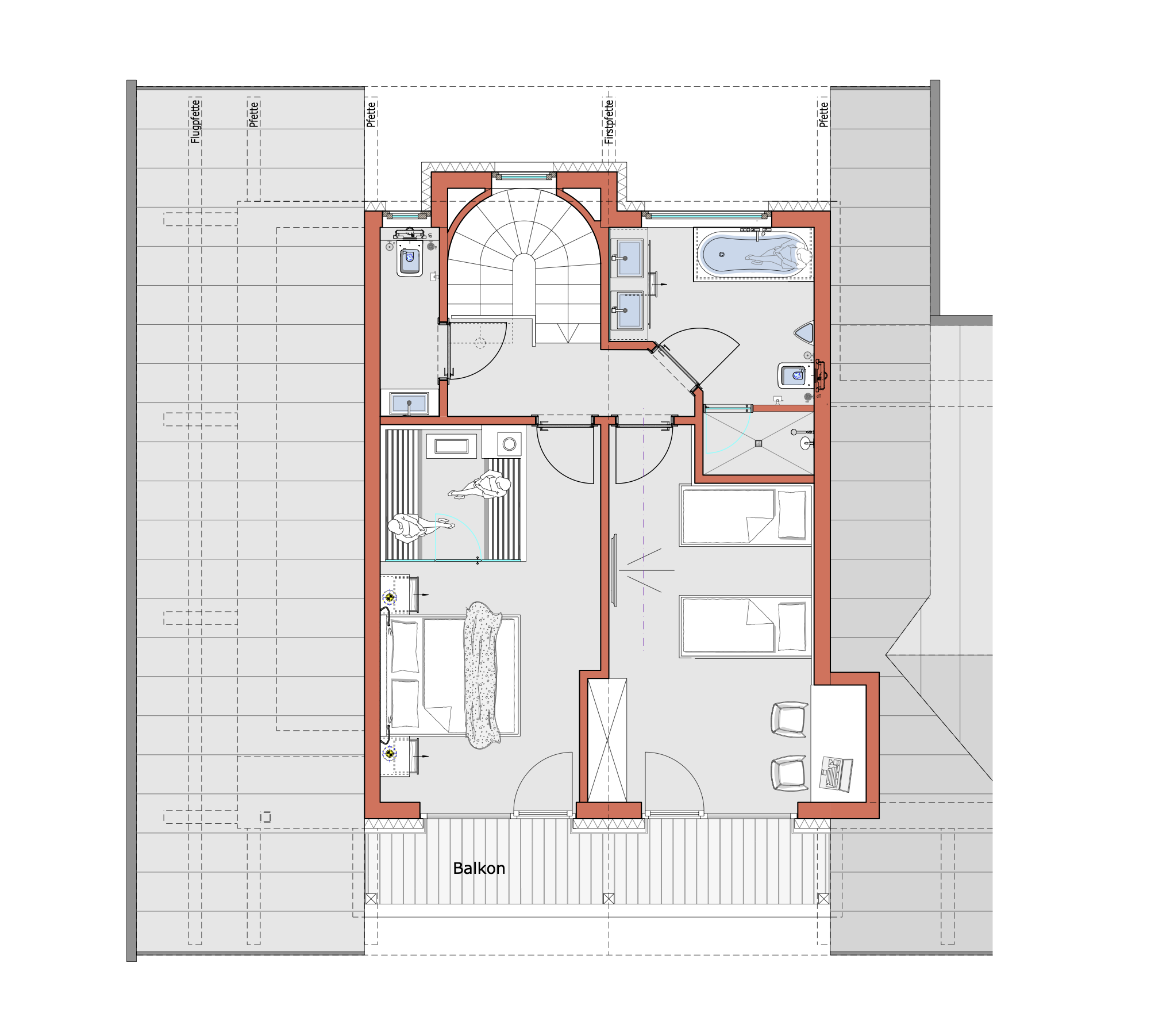 Grundrisszeichnung Chalet Steinbock