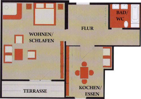 Grundrisszeichnung Eb's B'sondres Suite